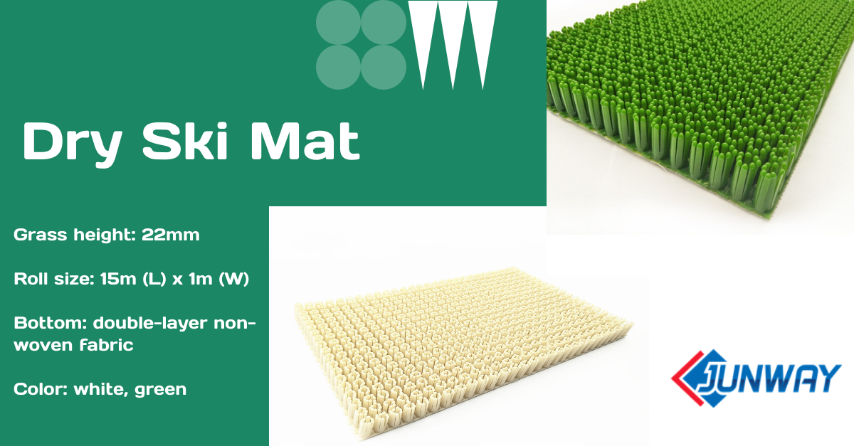 green white artificial ski mat
